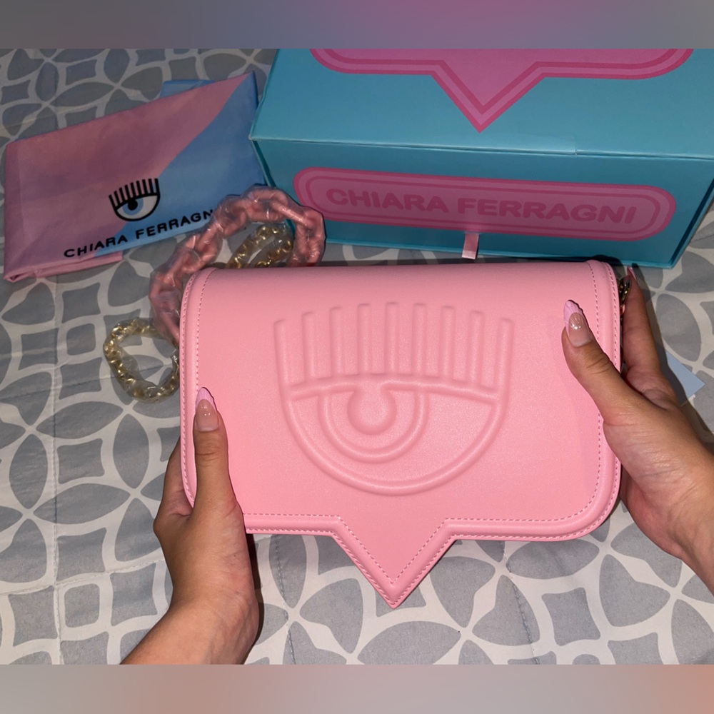 Chiara Ferragni Pink Crossbody Bag with Eye Motif